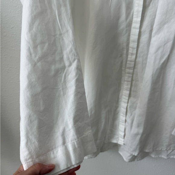 Pure Jill 100% Cotton White Button Down Shirt XL Oversized Minimalist Tunic - Picture 5 of 11